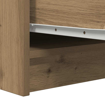 Dressoir 29,5x34x76 cm bewerkt hout artisanaal eikenkleur