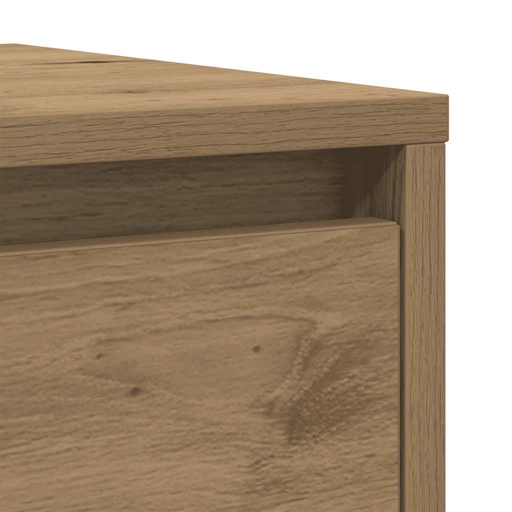 Dressoir 29,5x34x76 cm bewerkt hout artisanaal eikenkleur