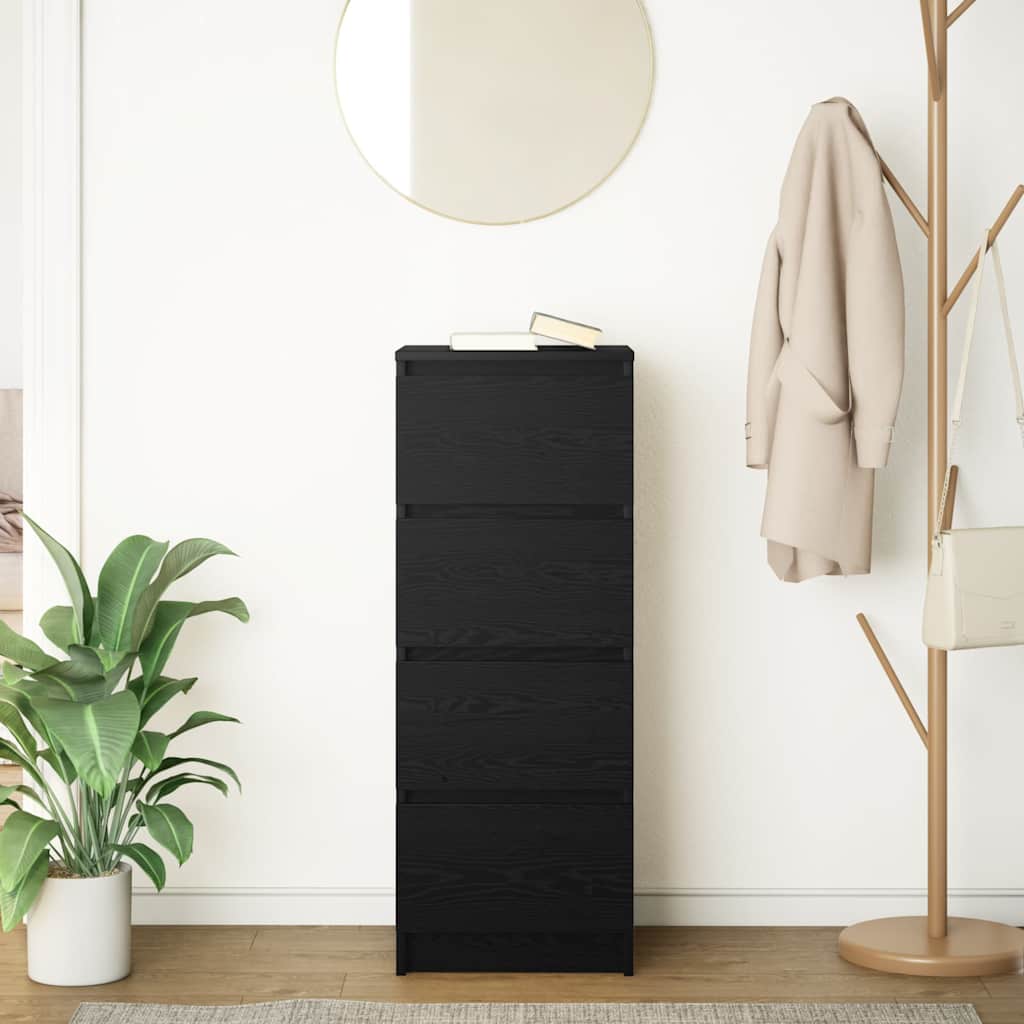 Dressoir 37,5x35x99 cm spaanplaat zwart eikenkleurig