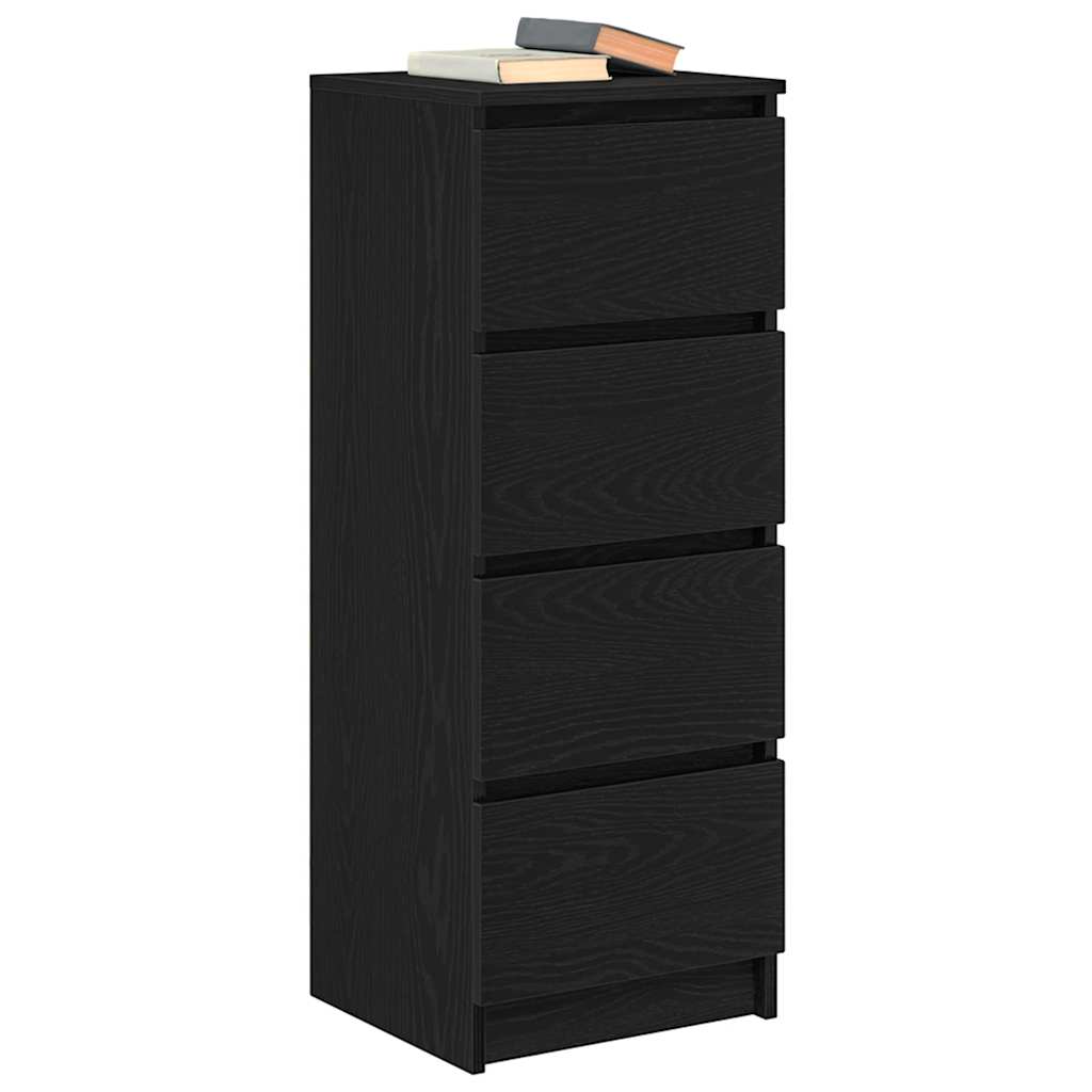 Dressoir 37,5x35x99 cm spaanplaat zwart eikenkleurig