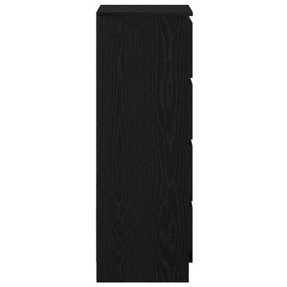 Dressoir 37,5x35x99 cm spaanplaat zwart eikenkleurig