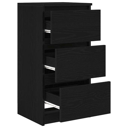 Dressoir 37,5x35x76 cm spaanplaat zwart eikenkleurig