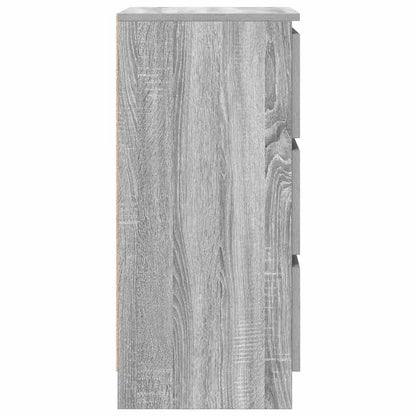 Dressoir 37,5x35x76 cm bewerkt hout grijs sonoma eikenkleurig