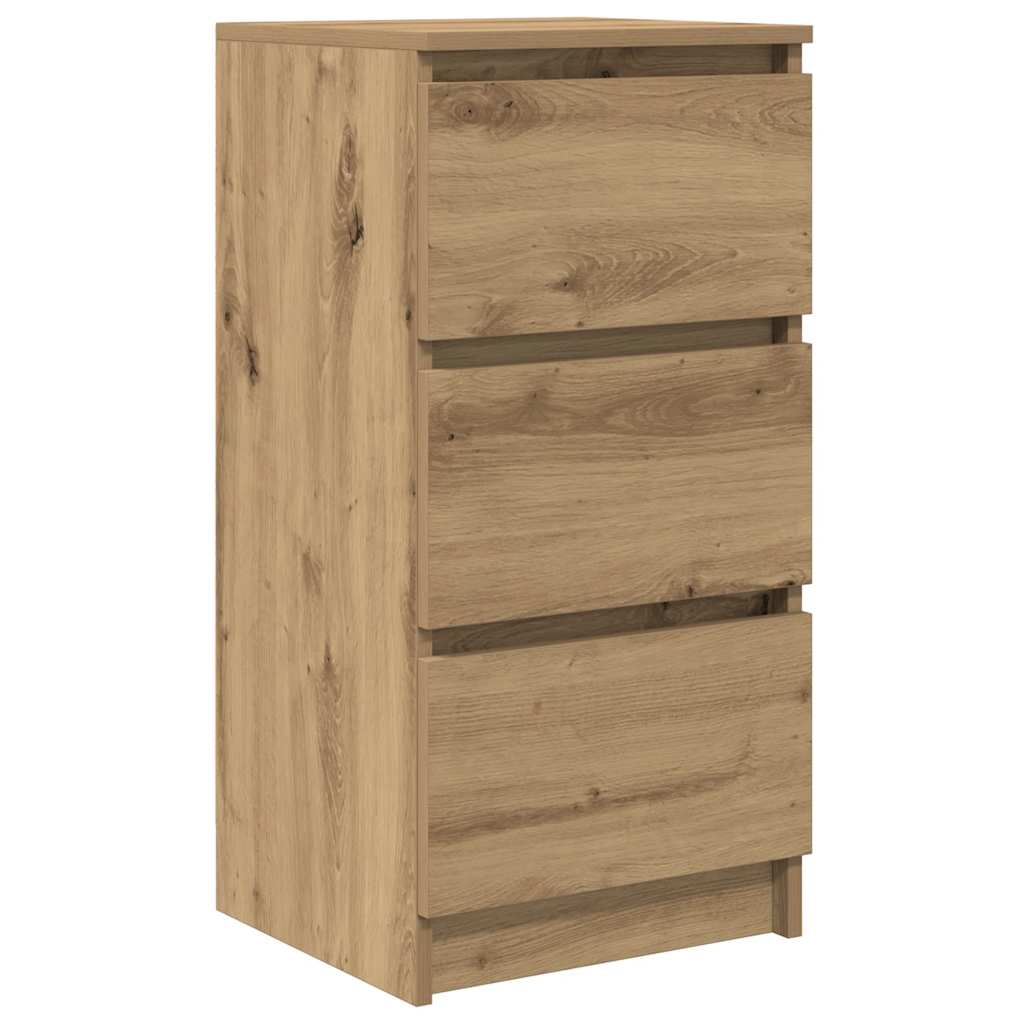 Dressoir 37,5x35x76 cm bewerkt hout artisanaal eikenkleurig