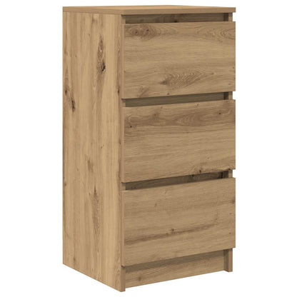 Dressoir 37,5x35x76 cm bewerkt hout artisanaal eikenkleurig