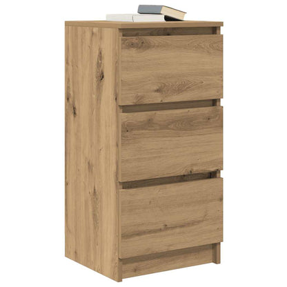 Dressoir 37,5x35x76 cm bewerkt hout artisanaal eikenkleurig