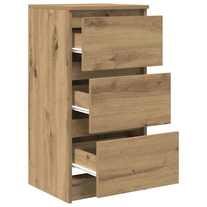 Dressoir 37,5x35x76 cm bewerkt hout artisanaal eikenkleurig