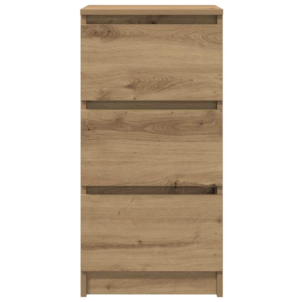 Dressoir 37,5x35x76 cm bewerkt hout artisanaal eikenkleurig