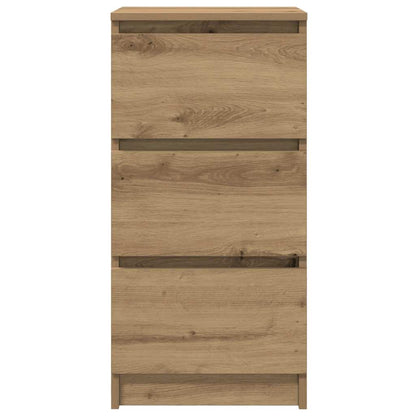 Dressoir 37,5x35x76 cm bewerkt hout artisanaal eikenkleurig
