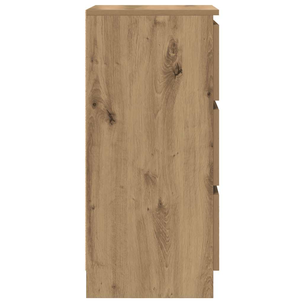 Dressoir 37,5x35x76 cm bewerkt hout artisanaal eikenkleurig