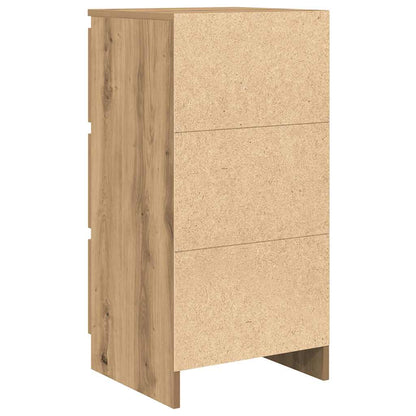 Dressoir 37,5x35x76 cm bewerkt hout artisanaal eikenkleurig