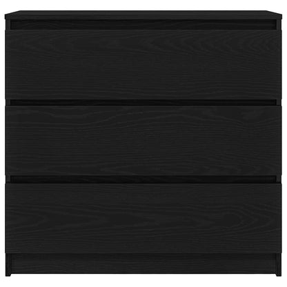 Dressoir 80x35x76 cm spaanplaat zwart eikenkleurig