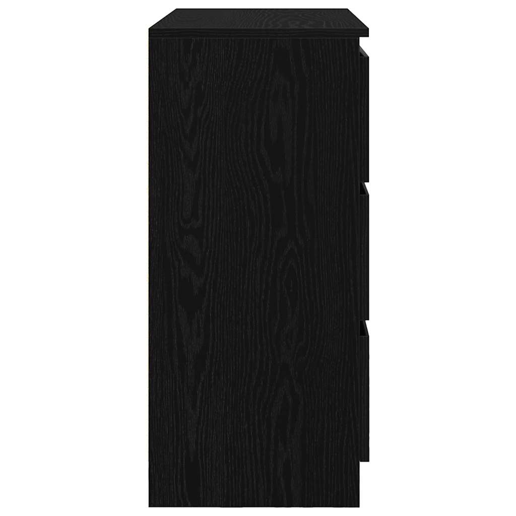 Dressoir 80x35x76 cm spaanplaat zwart eikenkleurig