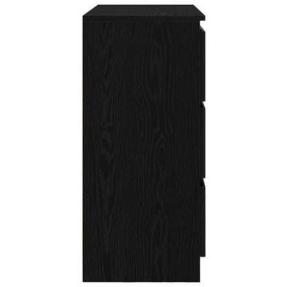 Dressoir 80x35x76 cm spaanplaat zwart eikenkleurig