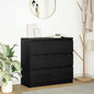 Dressoir 80x35x76 cm spaanplaat zwart eikenkleurig