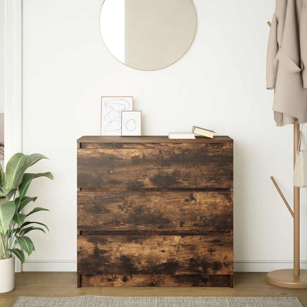 Dressoir 80x35x76 cm spaanplaat gerookt eikenkleurig