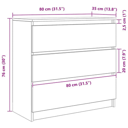Dressoir 80x35x76 cm spaanplaat bruin eikenkleurig