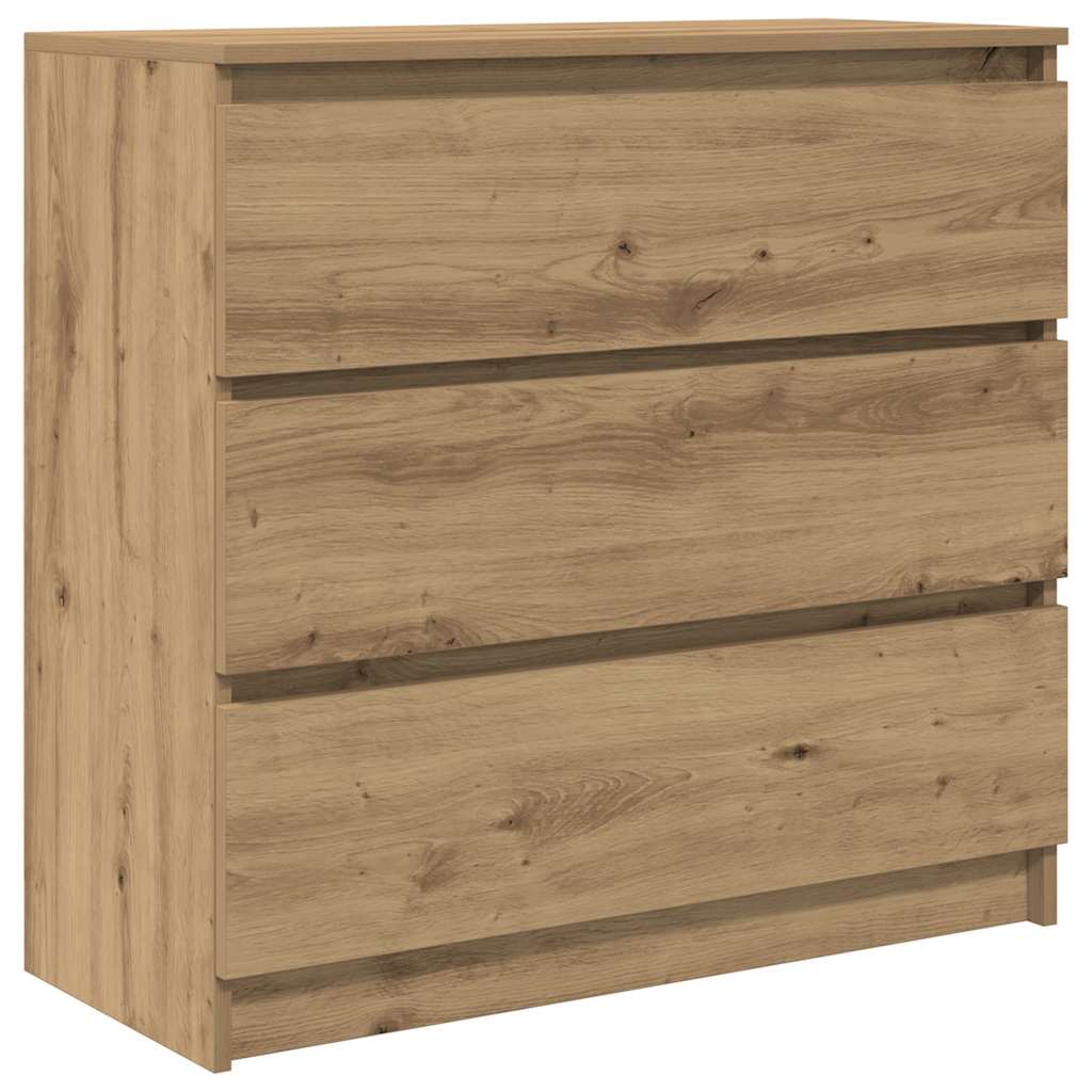 Dressoir 80x35x76 cm spaanplaat ambachtelijk eikenkleurig