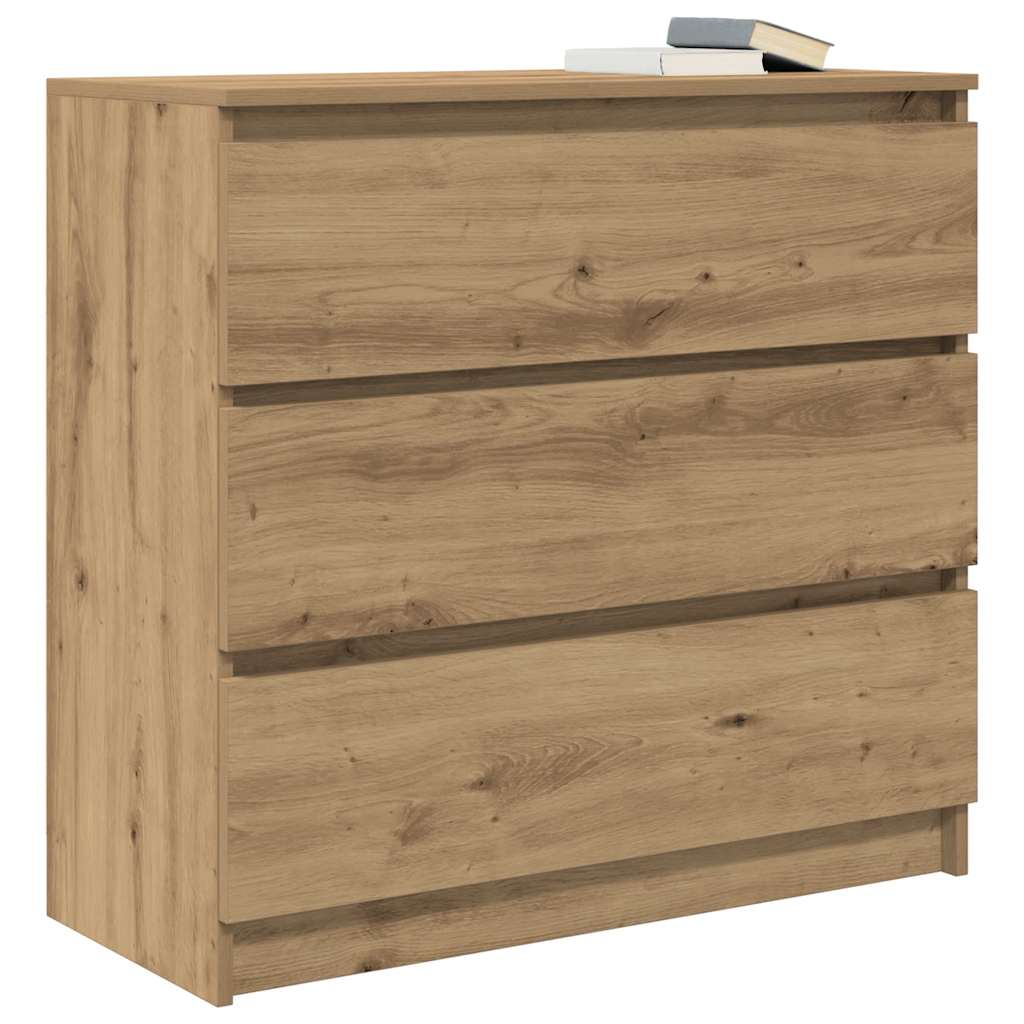 Dressoir 80x35x76 cm spaanplaat ambachtelijk eikenkleurig