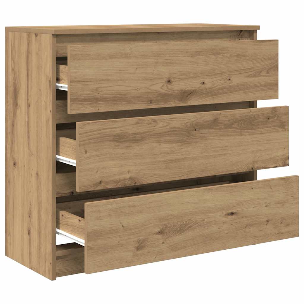 Dressoir 80x35x76 cm spaanplaat ambachtelijk eikenkleurig