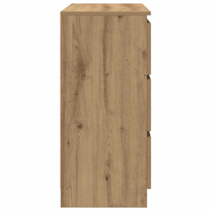 Dressoir 80x35x76 cm spaanplaat ambachtelijk eikenkleurig