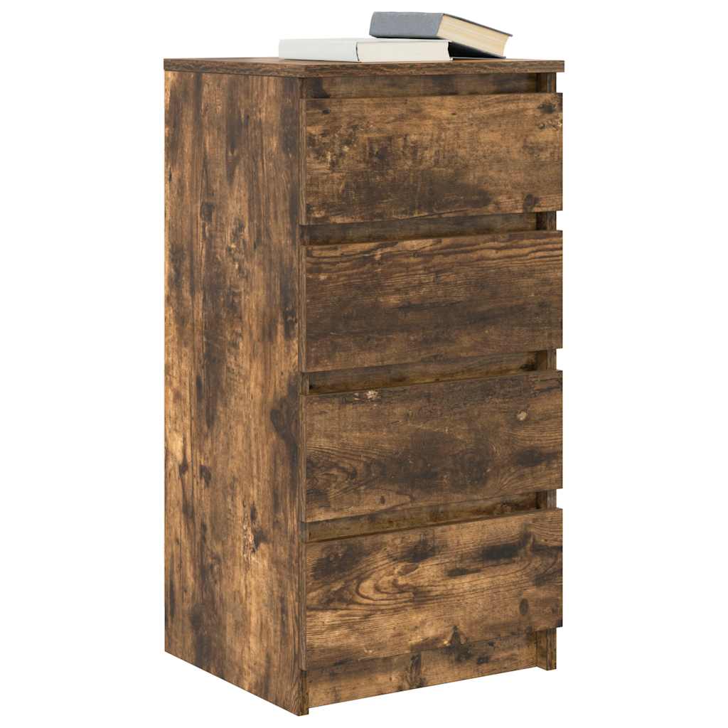 Dressoir 37,5x35x76 cm bewerkt hout gerookt eikenkleurig