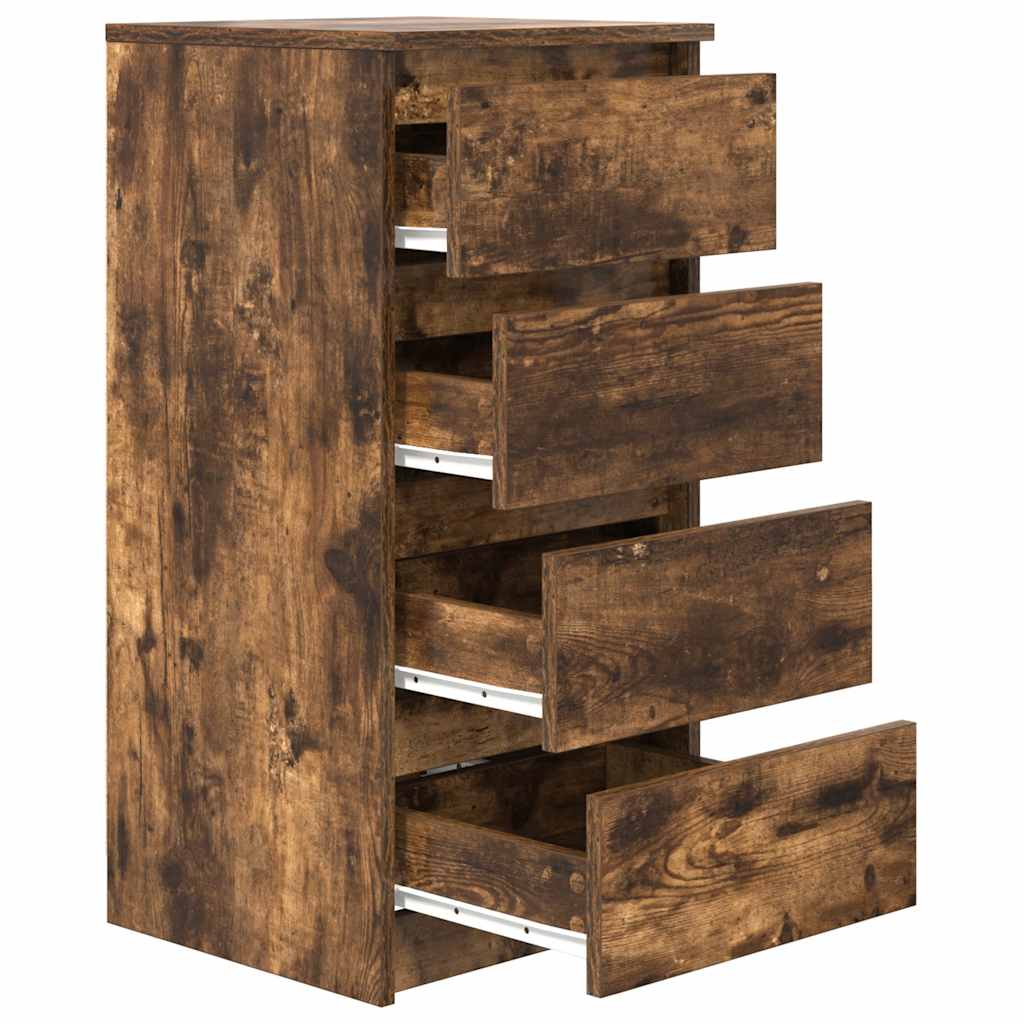 Dressoir 37,5x35x76 cm bewerkt hout gerookt eikenkleurig
