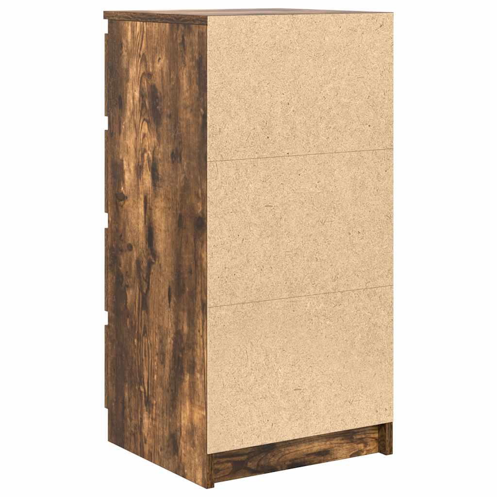 Dressoir 37,5x35x76 cm bewerkt hout gerookt eikenkleurig