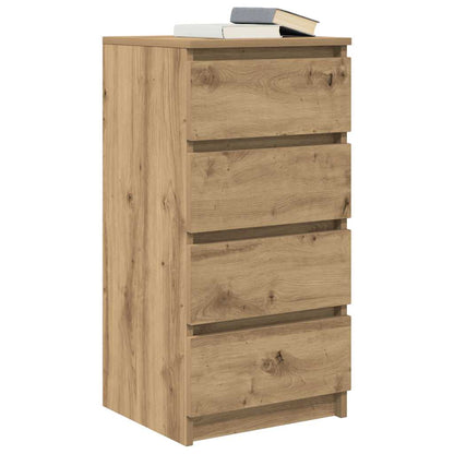 Dressoir 37,5x35x76 cm bewerkt hout artisanaal eikenkleurig