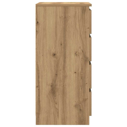 Dressoir 37,5x35x76 cm bewerkt hout artisanaal eikenkleurig