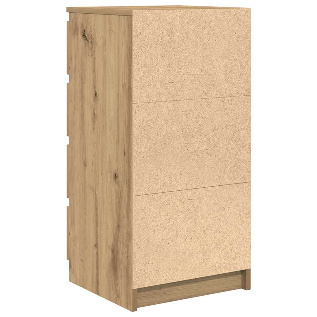 Dressoir 37,5x35x76 cm bewerkt hout artisanaal eikenkleurig