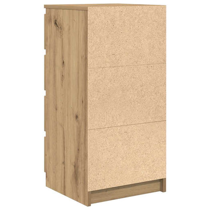 Dressoir 37,5x35x76 cm bewerkt hout artisanaal eikenkleurig