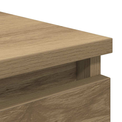 Dressoir 37,5x35x76 cm bewerkt hout artisanaal eikenkleurig