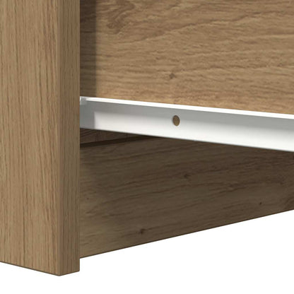 Dressoir 37,5x35x76 cm bewerkt hout artisanaal eikenkleurig