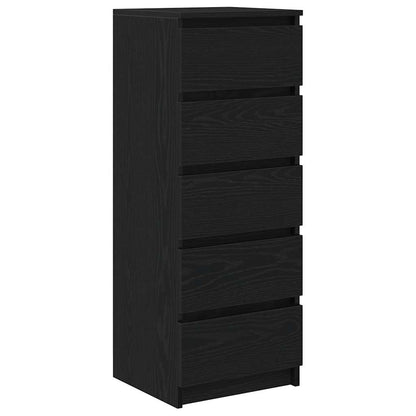 Dressoir met lades 37,5x35x99 cm spaanplaat zwart eikenkleurig