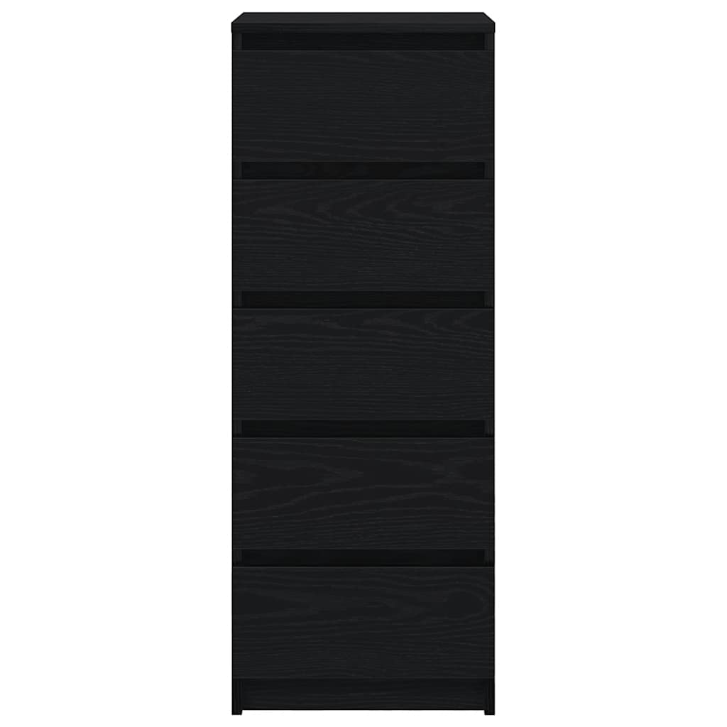Dressoir met lades 37,5x35x99 cm spaanplaat zwart eikenkleurig