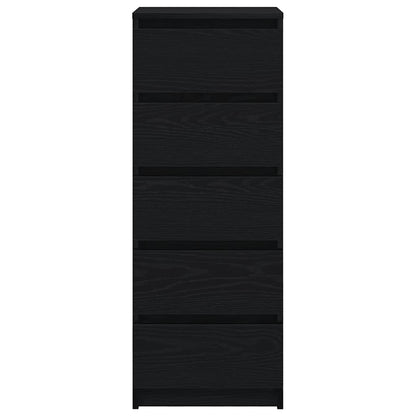 Dressoir met lades 37,5x35x99 cm spaanplaat zwart eikenkleurig