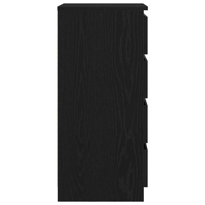 Dressoir met lades 37,5x35x99 cm spaanplaat zwart eikenkleurig