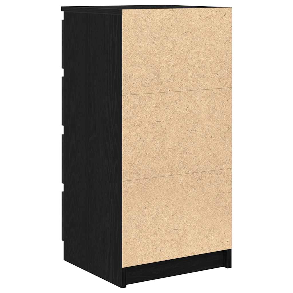 Dressoir met lades 37,5x35x99 cm spaanplaat zwart eikenkleurig