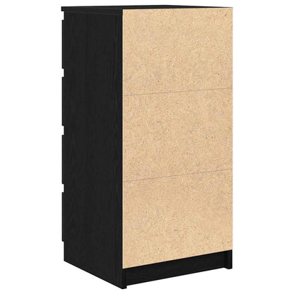 Dressoir met lades 37,5x35x99 cm spaanplaat zwart eikenkleurig