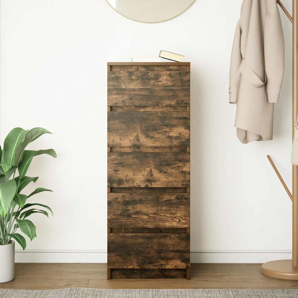 Dressoir met lades 37,5x35x99 cm spaanplaat gerookt eikenhout