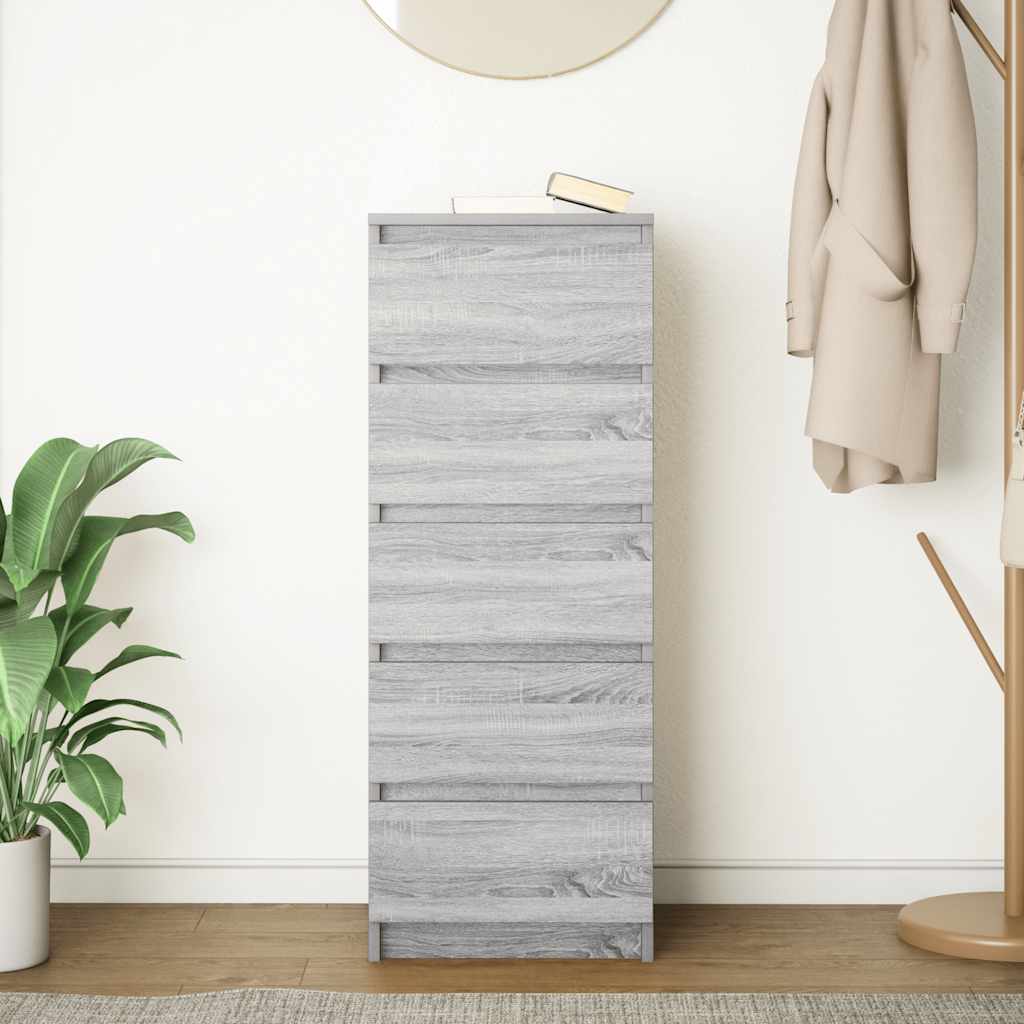Dressoir met lades 37,5x35x99 cm spaanplaat grijs Sonoma