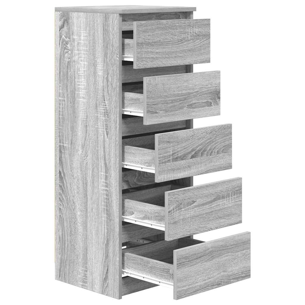 Dressoir met lades 37,5x35x99 cm spaanplaat grijs Sonoma