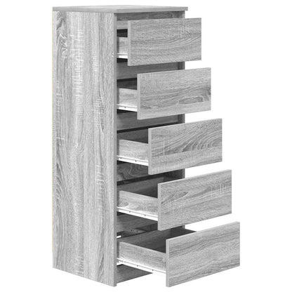 Dressoir met lades 37,5x35x99 cm spaanplaat grijs Sonoma