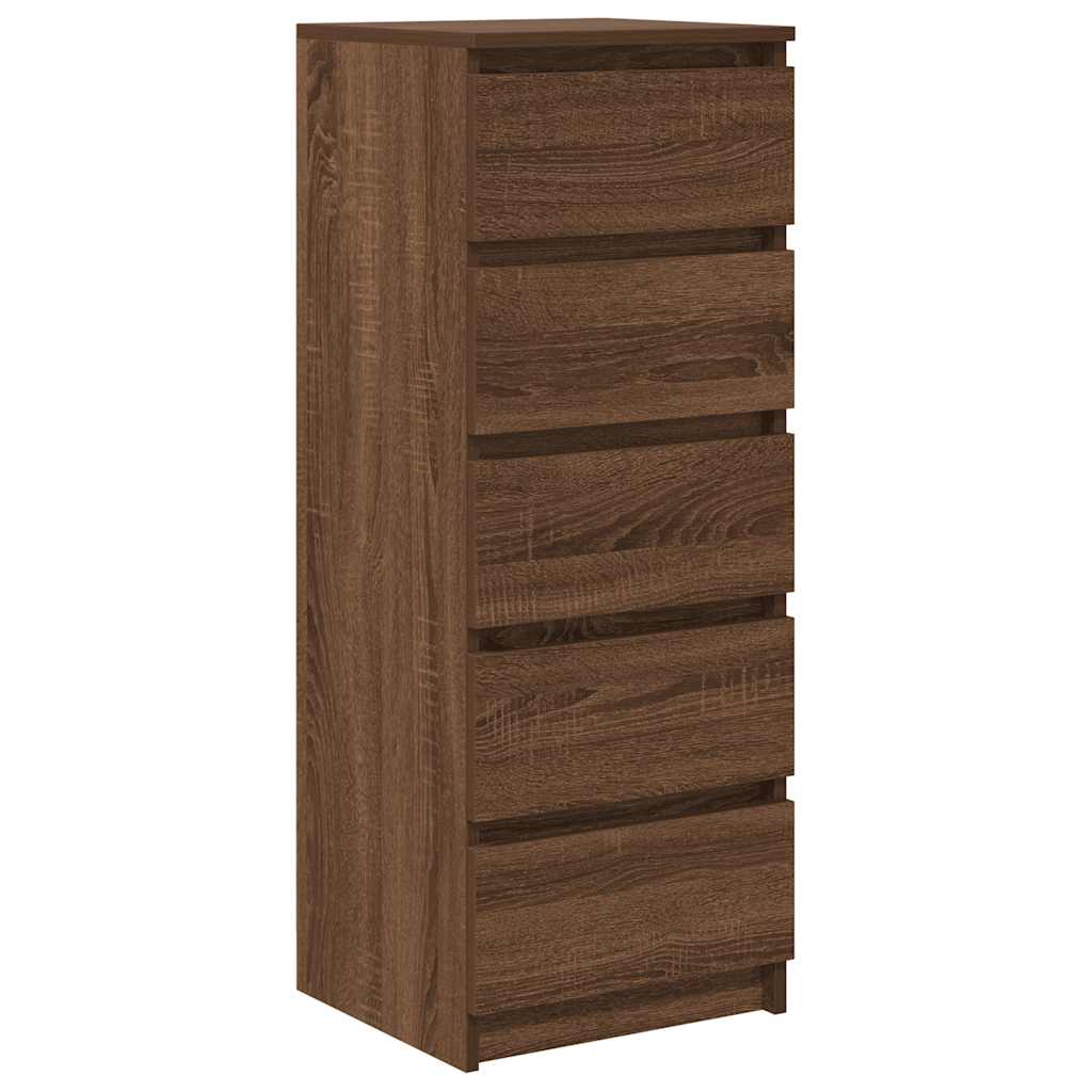 Dressoir met lades 37,5x35x99 cm spaanplaat bruin eikenkleurig