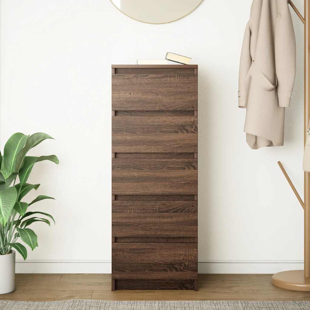 Dressoir met lades 37,5x35x99 cm spaanplaat bruin eikenkleurig