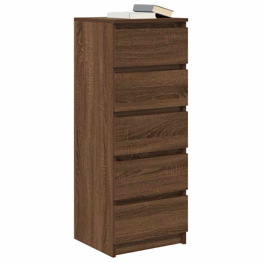 Dressoir met lades 37,5x35x99 cm spaanplaat bruin eikenkleurig