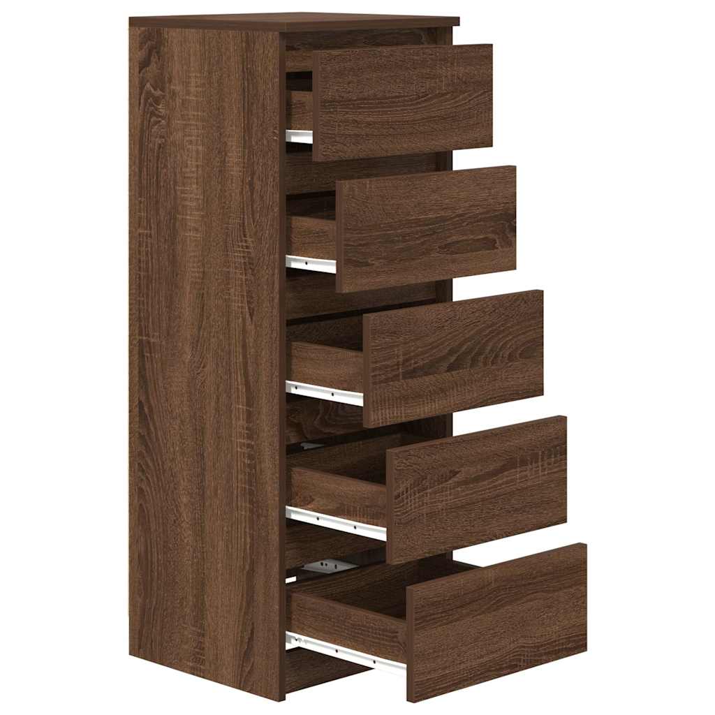 Dressoir met lades 37,5x35x99 cm spaanplaat bruin eikenkleurig