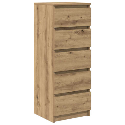 Dressoir met lades 37,5x35x99cm spaanplaat artisanaal eikenhout