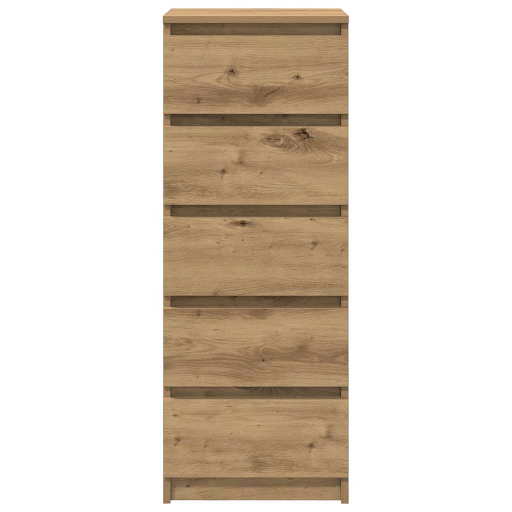 Dressoir met lades 37,5x35x99cm spaanplaat artisanaal eikenhout